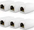 Produktbild: deleyCON 6 Stück RJ45 Kupplung (1000 Mbit) Gigabit LAN Kabel Verlängerung Netzwerkkabel Ethernet Adapter Verbinder Kompatibel zu Cat8, Cat7, Cat6, Cat5 Patchkabel DSL POE 2X RJ45 Buchse - Weiß