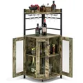 Produktbild: Weinbarschrank Eck-Barschrank Weinschrank Küchenschrank mit Glashalter & 2 Türen