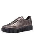 Produktbild: s.Oliver Damen Sneaker flach Low Top Vegan, Metallisch (Gunmetal), 40 EU