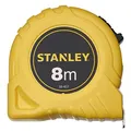 Produktbild: Stanley Bandmaß Basic, 0-30-457 (8m Länge, Maßband mit robusten Kunststoff-Gehäuse, 25mm breit, Endhaken zweifach vernietet, mit Gürtelclip, Feststeller & automatischen Rücklauf)