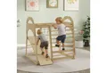 Produktbild: AIYAPLAY Klettergerüst mit Rutsche, Kletterstangen, Turnringen, Leiter, Kletternetz, (6-in-1 Montessori Indoor Spielplatz, 1-St., Holz Kletterturm), für Kinder von 3-6 Jahre, Naturholz