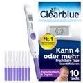 Produktbild: Clearblue Fruchtbarkeits-Ovulationstest-Set, 10 Tests + 1 digitaler Testhalter, Fruchtbarkeitstest für Frauen/Ovulation, fortgeschritten und digital (testet 2 Hormone), schneller schwanger werden