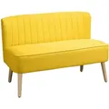 Produktbild: Homcom Sofa, Gelb, Textil, Teilmassiv, 2-Sitzer, Füllung: Schaumstoff, 56.5x77x117 cm, Wohnzimmer, Sofas & Couches, Sofas