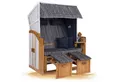 Produktbild: Strandkorb Hanse Strandkorb Strandkorb Ostsee 2 Sitzer blau braun weiß, BxTxH: 120x80x160 cm, Volllieger, Ostsee-Modell, (1-tlg), Stabiles Wacholder mit handgefertigtem Polyrattangeflecht