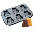 Produktbild: Orion Group Muffinplatten Bärenmotiv in Schwarz mit Antihaftbeschichtung für Kekse 26,5cm, Karbonstahl, (1-St), mit 6 Mulden für Gas- und Elektrobacköfen Gleichmäßige Wärmeverteilung