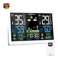 Produktbild: HAOYAO Wetterstation Funk mit Außensensor, Farbdisplay, Innen Außen, Weiß, 60 m