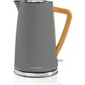 Produktbild: Nedis KAWK510EGY - 1,7 l - 2200 W - Grau - Edelstahl - Wasserstandsanzeige - Drahtlos - Grau