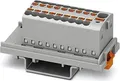 Produktbild: PHOENIX CONTACT PTFIX 4/18X1.5-NS35 GY Verteilerblock,Block mit Senkrechter Ausrichtung/Integrierter Einspeisung,500V Nennspannung,17.5A Nennstrom,Push-in-Anschluss,19 Anzahl der Anschlüsse,1 Stück