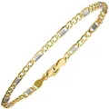 Produktbild: 3,7mm Steg-Panzerarmband Armband Armkette aus 333 Gold Gelbgold 19cm Unisex
