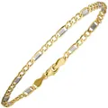 Produktbild: 3,7mm Steg-Panzerarmband Armband Armkette aus 333 Gold Gelbgold 19cm, Unisex
