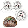 Produktbild: com-four® 3x Bratenthermometer aus Edelstahl - analoges Fleischthermometer bis 120 °C - Grillthermometer - Fleischnadel - 10 cm (003 Stück)