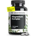 Produktbild: natural elements Magnesium Komplex - Premium: Aus 5 hochwertigen Verbindungen - 400mg elementares Magnesium pro Tagesdosis - Laborgeprüft, vegan, hochdosiert