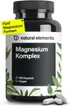 Produktbild: natural elements Magnesium Komplex 400mg hochdosiert vegan 180 Kapseln