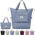 Produktbild: Faltbare Reisetasche mit großer Kapazität, tragbar, faltbar, leicht, wasserdicht, Oxford-Gewebe für Wochenende, Sport, Fitnessstudio, Urlaub, Blau