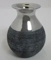 Produktbild: Keramik Vase anthrazit-silber, ca.13x10 cm H/B