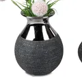 Produktbild: Flaschenvase ANTHRAZIT H. 13cm D. 10cm silber grau Keramik Formano