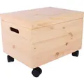 Produktbild: SEVICO Große Holzkiste XXL Aufbewahrungsbox mit Deckel und Rollen | 40x30x23 cm| Erinnerungsbox Baby Holzbox mit Deckel Unlackiert | Bastelkiste m... - Beige
