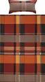 Produktbild: Erwin Müller warme Bettwäsche, Bettgarnitur Flanell Karo Terra Größe 40x80 cm / 135x200 cm - pflegeleicht, bügelleicht, 100% Baumwolle, mit Reißverschluss (weitere Größen)