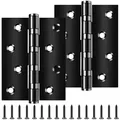 Produktbild: 2 Stück Schwerlast Kugellagerscharniere 10cm, Bolatus Türscharnier Schwarz Edelstahl Scharniere Scharnier mit 8 Löchern für Massive Türen Gartentor Innen Außen (100x76x13 mm)