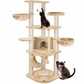 Produktbild: HAPPYPET Kratzbaum 11cm Sisalstämme XXL Katzenbaum MaineCoon Kletterbaum MASSIV