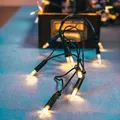 Produktbild: hellum Lichterkette innen mit Stecker, Mini Lichterkette 50 Lichter, warmweißes Licht, beleuchtete Länge 7,35 m, grünes Kabel, für Christbaumbeleuchtung innen, Wohnraum, Tischdeko, <59lm 835014