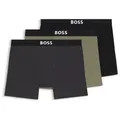 Produktbild: BOSS 3P ONE Boxer Brief Schwarz/Grün Baumwolle XX-Large Herren