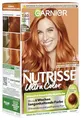 Produktbild: Garnier Nutrisse Pflegende Intensivtönung mit nährenden Fruchtölen, Coloration mit 8 Wochen Halt, Farbsensation Haarfarbe, 7.40 Strahlendes Kupfer