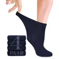 Produktbild: Fiera Besa Diabetikersocken Diabetiker Socken Damen mit Lycra, 4 Paar, Knöchelhoch blau 39-42
