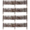 Produktbild: dobar® 4er-Set Beeteinfassungen aus Weide 20 cm hoch - Biegsame Beetumrandung dunkel und rund zur Einfassung von Beeten - 100 x 20 cm - Natur