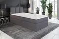 Produktbild: Boxspringbett, Jugendbett NASI 80x200 (Rechts) mit Bettkästen, Bonell-Matratze und Topper. Farbe: Grau.