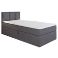 Produktbild: A&J MöbelLand GmbH Boxspringbett Einzelbett NASI mit Bettkasten, Topper und gepolstertem Kopfteil. (Boxspringbett mit Bettkasten und gepolstertem Kopfteil. Inclusive Topper !, TOP ANGEBOT), Länge 208 cm Höhe 106 cm