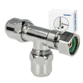 Produktbild: tecuro T-Stück 3/8 Zoll / Ø 10 mm Abzweigverteiler für Eckventile MS-verchromt