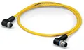 Produktbild: WAGO 756-1306/060-003 Sensor-/Aktor-Datensteckverbinder, konfektioniert M12 Stecker, gewinkelt, Buchse, gewinkelt 30.00cm Polzahl