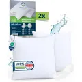 Produktbild: Sensalou Kissenbezug 2er Set Doppelpack wasserdicht - Kopfkissen Bezüge 80x80 cm - Weiß