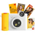 Produktbild: KODAK Smile+ 2-in-1 Digitale Sofortbildkamera & kabelloser Bluetooth-Fotodrucker - 10MP, Spezialeffekt-Drehobjektiv, Zink 2x3” Klebefotos, Drucken über Fun-App von Smart Devices - Weiß