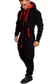 Produktbild: Amaci&Sons Herren Overall Jumpsuit Jogging Onesie Trainingsanzug Camouflage 3004 Schwarz/Rot 3XL