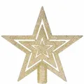 Produktbild: Weihnachtsbaum Stern Spitze 18 Cm Gold - Geschlossen - Christbaum Spitze Mit Glitzer Effekt