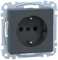 Produktbild: Merten MEG2300-0414 SCHUKO Steckdose, System M, erhöhter Berührungsschutz, Steckklemmen, anthrazit matt