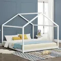 Produktbild: Kinderbett ’Cerro’ 160x200cm Hausbett Weiß - Weiß