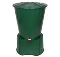 Produktbild: KreLeo Regentonne XL Wassertonne 210 Liter mit Hahn, Deckel und Stand (Monoblock)