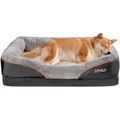 Produktbild: Großes orthopädisches Hundebett mit Memory Foam & Quietschspielzeug, 91x68 cm