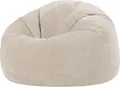 Produktbild: icon Klassischer Sitzsack Bean Bag Kingston, Cord Kuschelstuhl Sitzsäcke Für Das Wohnzimmer, Beige - Hergestellt in Deutschland