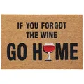 Produktbild: Relaxdays Fußmatte Kokos, Türvorleger Wein, 40 x 60 cm, lustiger Spruch, innen & außen, Fußabtreter rutschfest, natur