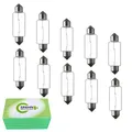 Produktbild: Spahn 10 Stück Soffitte 12V 18W S8,5 15x41mm Glühbirne Lampe Birne 12Volt 18Watt in Silber | Kompatibel für Innenraumbeleuchtung, Handschuhfach, Kofferraum, Kennzeichenbeleuchtung
