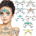 Produktbild: 8 Set Glitzersteine Gesicht Festival Outfit Glitzersteine Selbstklebend Rave ...