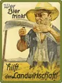 Produktbild: Blechschild „Wer Bier trinkt hilft der Landwirtschaft“ (Motiv Mann)