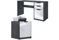 Produktbild: Vladon Aktenschrank Paris (Büromöbel-Set, mit 1 Schreibtisch und 1 Druckerkommode) Schwarz matt / Weiß Hochglanz