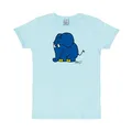 Produktbild: Logoshirt® Die Sendung mit der Maus Slim Fit T-Shirt – Kleiner Blauer Elefant Motiv, Hellblau | Damen & Herren | Lizenziertes Original