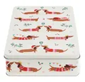Produktbild: Rex London Keksdose Sausage Dog - Festlicher Dackel Dose square, Metall, (rechteckig, 1-tlg., mit Deckel), ca.27 x 19 x 6,5 cm