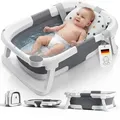 Produktbild: Deanic Baby Badewanne, Babybadewanne Neugeborene Von 0-6-12 Monaten Geeignet, Portable Baby Bathtub Nimmt Keinen Platz Weg, Baby Wanne (grau)